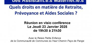 RÉUNION D'INFORMATION - ASSISTANTS MATERNELS