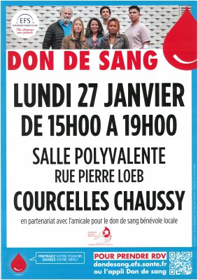 DON DU SANG À COURCELLES-CHAUSSY