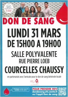 DON DU SANG À COURCELLES-CHAUSSY