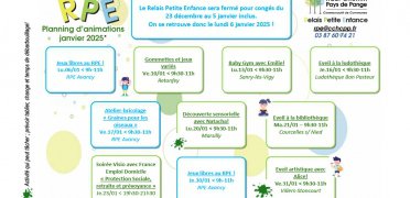 PLANNING DES ANIMATIONS RPE - JANVIER & FÉVRIER